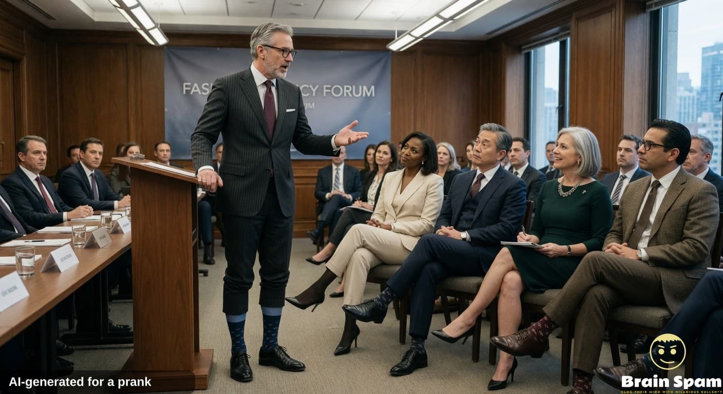 Gus Hollloway Takes Bold Stand Declaring Socks Formalwear At Last