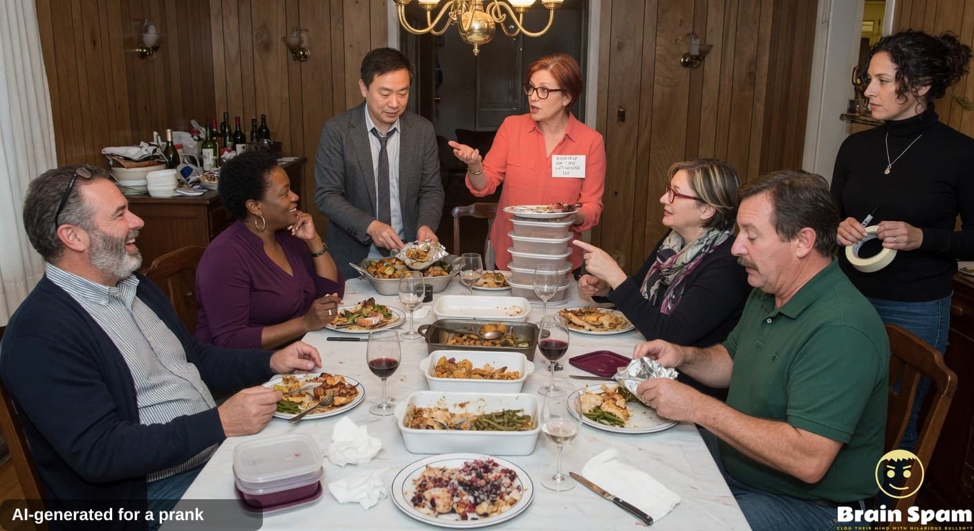 BREAKING EXCLUSIVE: BEV TANGERINE INSISTS ON LEFTOVERS KEEPER AT EVERY GROUP DINNER AND IT IS SENDING SHOCKWAVES